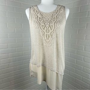 Pleione Asymmetrical Crochet Tank
